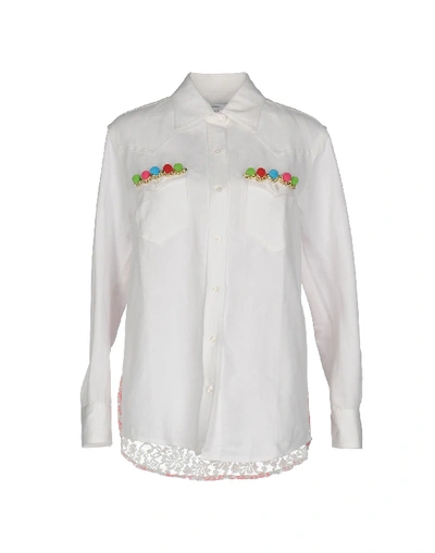Shop Forte Couture Solid Color Shirts & Blouses In White