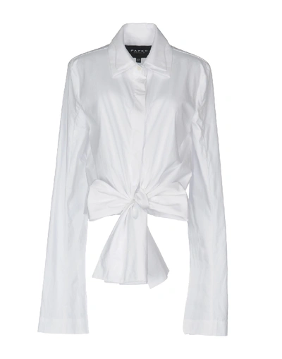 Shop Paper London Solid Color Shirts & Blouses In White