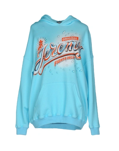 Shop Jeremy Scott Woman Sweatshirt Sky Blue Size 8 Cotton