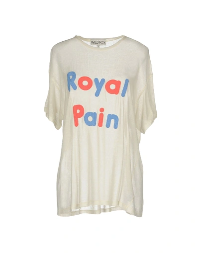 Shop Wildfox T-shirt In Ivory