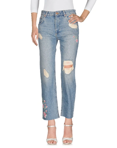 Shop Anine Bing Denim Pants In Blue