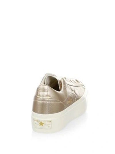 Shop Converse Low-top Platform Leather Sneakers In Light Gold