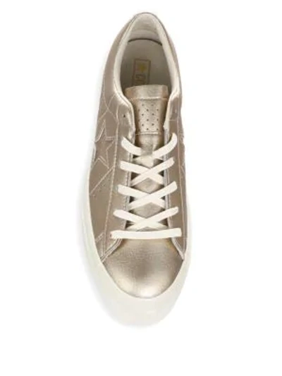 Shop Converse Low-top Platform Leather Sneakers In Light Gold