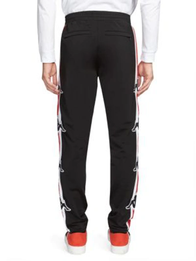 Shop Marcelo Burlon County Of Milan Kappa Stripe Track Trousers In Black Red