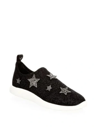 Shop Giuseppe Zanotti Embellished Slip-on Sneakers In Black