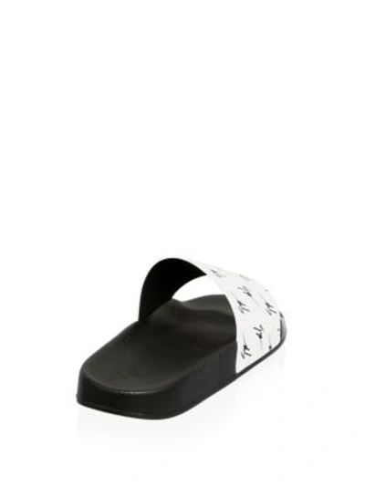 Shop Giuseppe Zanotti Colorblock Leather Slides In White Black