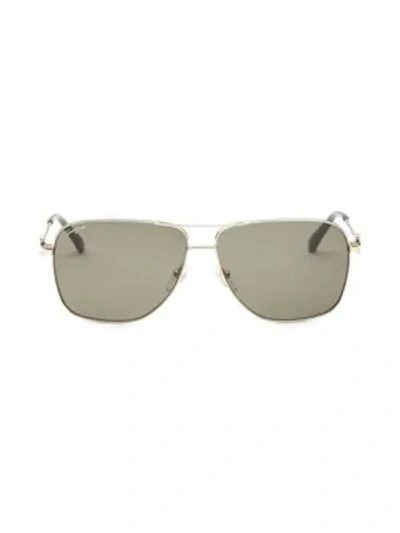 Shop Ferragamo Men's Aviator Sunglasses In Shiny Gold