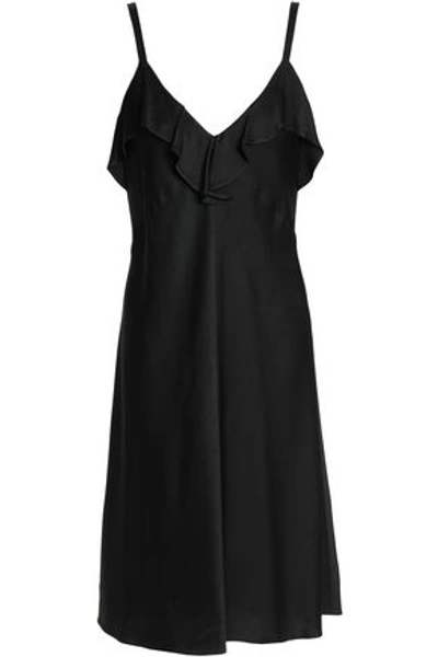 Shop A.l.c Woman Ruffled Crepe De Chine Dress Black