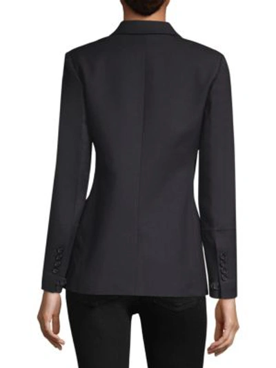 Shop Helmut Lang Cutout Canvas Blazer In Black