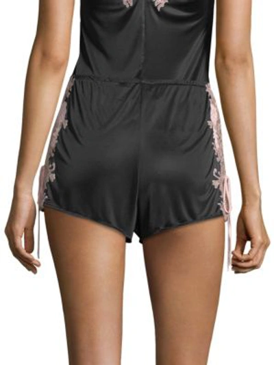 Shop Natori Harlow Lace-trim Sleepwear Shorts In Black