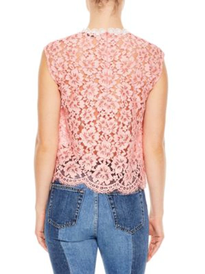 Shop Sandro Tally Lace Top In Pink