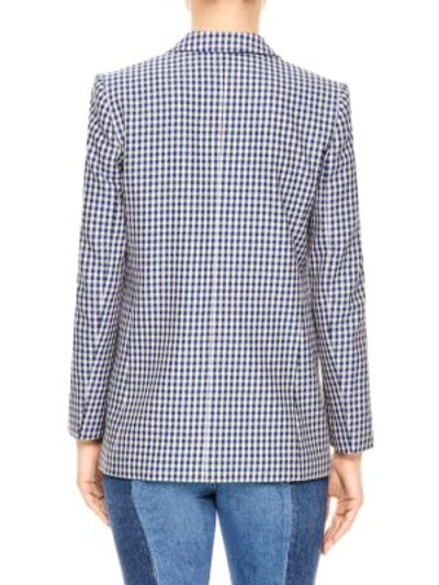 Shop Sandro Elia Check Blazer In Blue