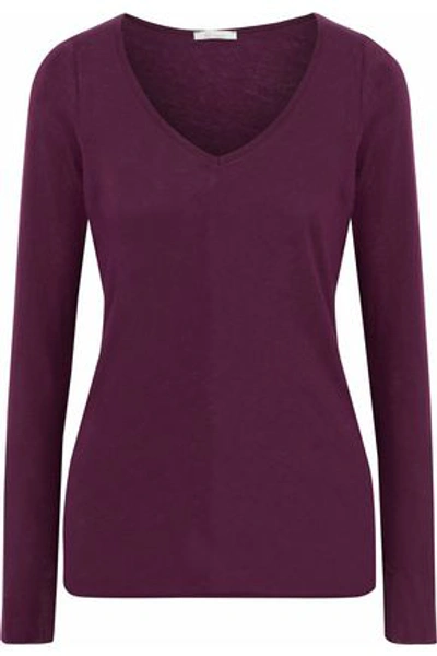 Shop Skin Woman Cotton-jersey Top Burgundy