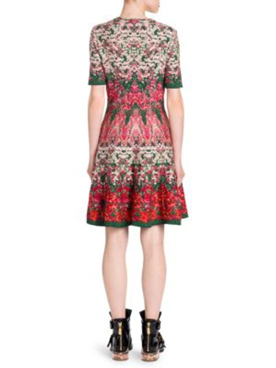 Shop Alexander Mcqueen Floral Fit-and-flare Dress In Multi