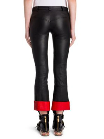 Shop Alexander Mcqueen Leather Pants In Black