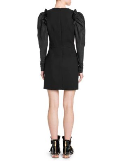Shop Alexander Mcqueen Puff-sleeve Mini Dress In Black