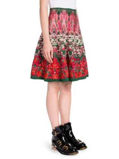 Shop Alexander Mcqueen Floral A-line Skirt In Multi