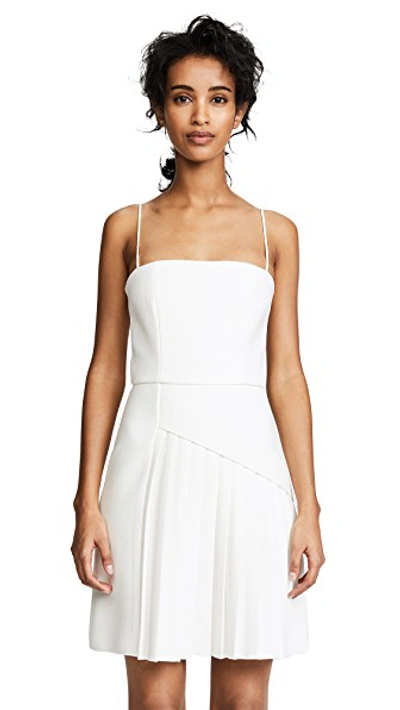 Shop Dion Lee Coil Pleat Dress In Ivory