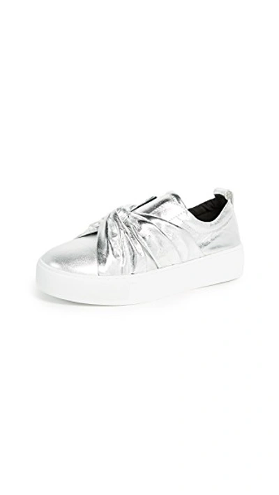 Shop Rebecca Minkoff Nicole Knot Sneakers In Silver
