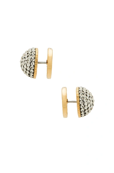 Shop Marc Jacobs Crystal Studs In Metallic Gold