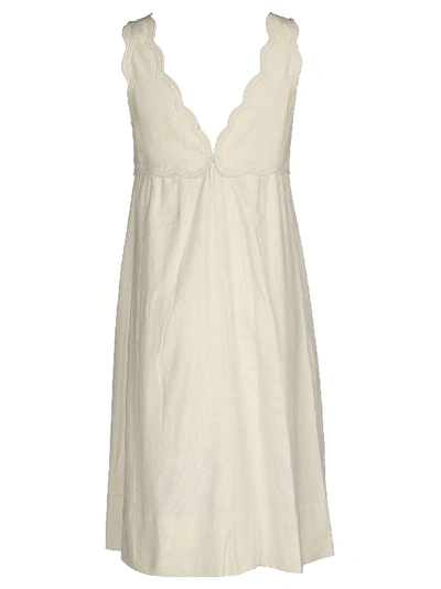 Shop Isabel Marant Scallop Trim Dress In Ecru White