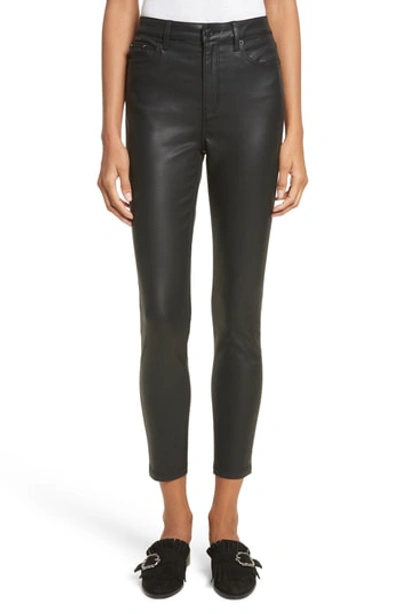 Shop The Kooples Coated Stretch Ankle Skinny Jeans In Black