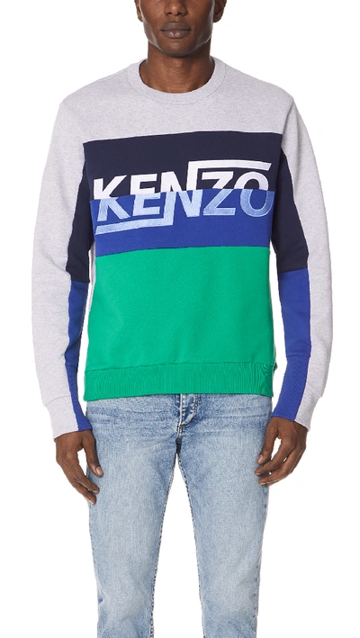 Shop Kenzo Sweatshirt In Pale Grey