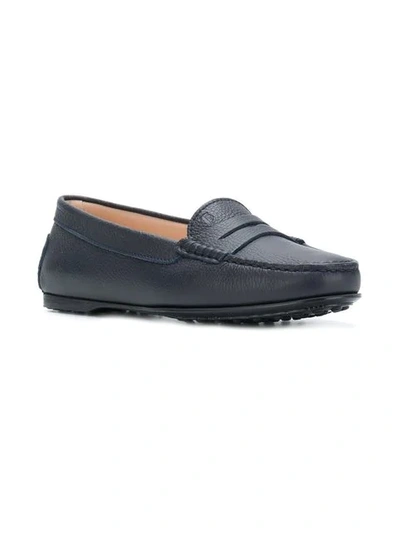 Shop Tod's City Gommino Loafers In Blue