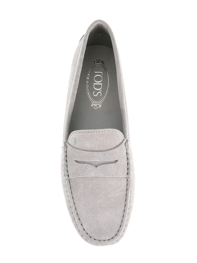 Shop Tod's Gommini Mocassino Loafers - Grey