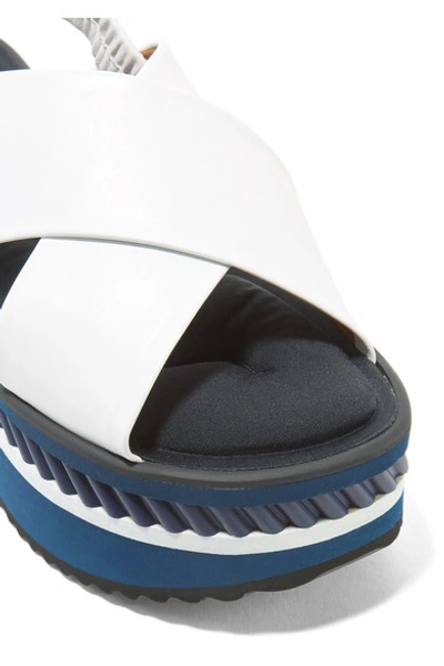 Shop Robert Clergerie Omin Leather Platform Slingback Sandals In White