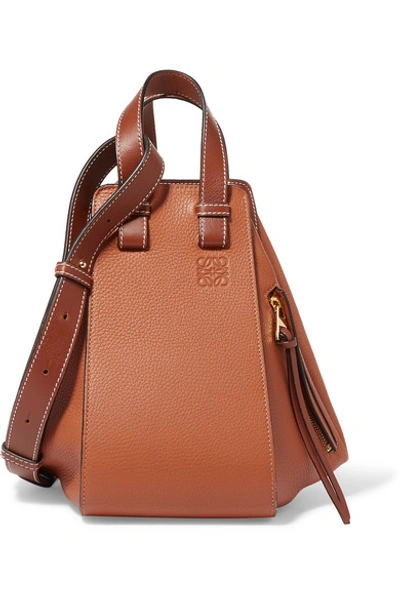 Shop Loewe Hammock Small Textured-leather Shoulder Bag In Tan
