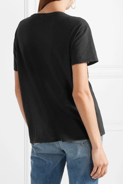 Shop R13 Printed Cotton And Cashmere-blend T-shirt In Black