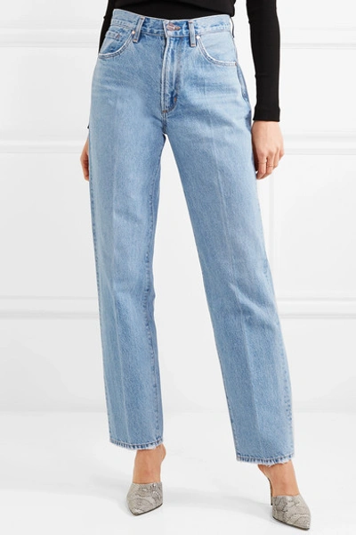 Shop Goldsign The Classic Fit High-rise Straight-leg Jeans In Light Denim
