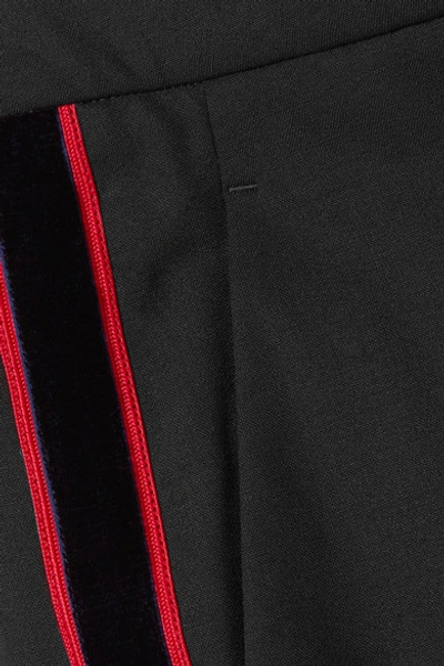 Shop Calvin Klein 205w39nyc Striped Wool-blend Straight-leg Pants In Black
