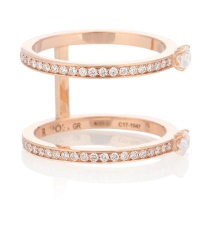 Shop Repossi Harvest 18kt Rose Gold Diamond Ring In Pink