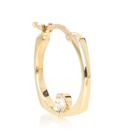 Shop Aliita Aro B 9kt Gold Hoop Earrings With Diamond