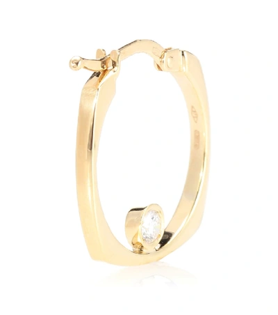 Shop Aliita Aro B 9kt Gold Hoop Earrings With Diamond