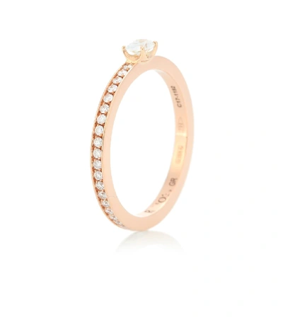 Shop Repossi Harvest 18kt Rose Gold Ring With Diamonds In Pink