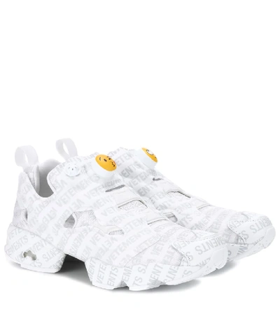 Shop Vetements X Reebok Logo Instapump Fury Sneakers In White