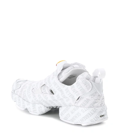 Shop Vetements X Reebok Logo Instapump Fury Sneakers In White