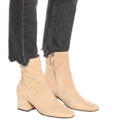 Shop Dorateymur Sybil Suede Ankle Boots In Beige