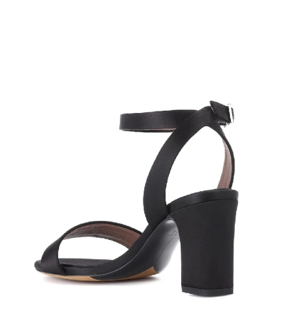 Shop Tabitha Simmons Leticia Satin Sandals In Black
