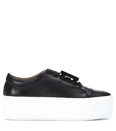 Shop Acne Studios Drihanna Platform Leather Sneakers In Black