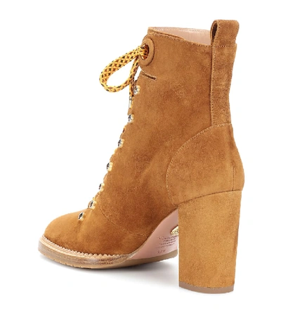 Shop Aquazzura Suede Ankle Boots In Brown