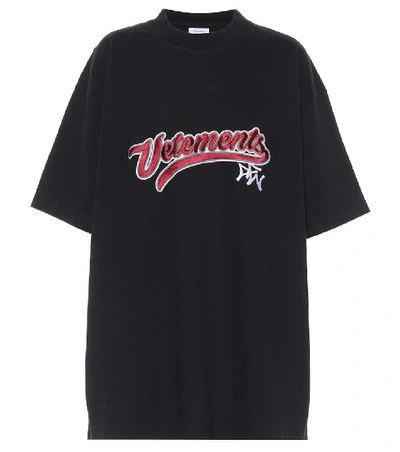 Vetements Bro Embroidered Cotton T-shirt In Black | ModeSens