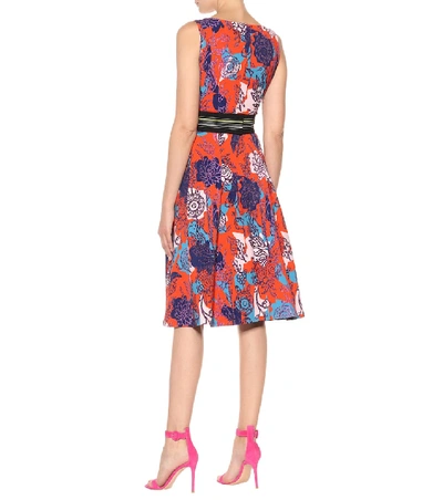 Shop Peter Pilotto Floral-printed Cady Dress In Red