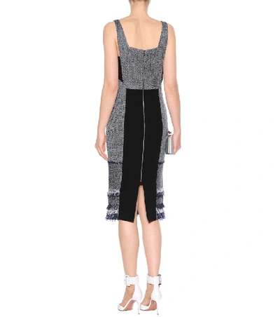 Shop Roland Mouret Riseley Tweed Dress In Blue