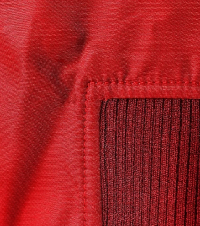 Shop Yves Salomon Fur-trimmed Bomber Jacket In Red