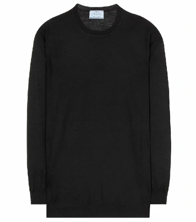 Shop Prada Virgin Wool Sweater In Black