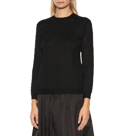 Shop Prada Virgin Wool Sweater In Black